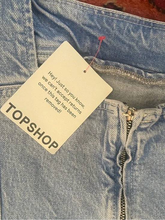 Brand New Topshop Denim Dropped Waist Midi Dress - Picture 2 of 6